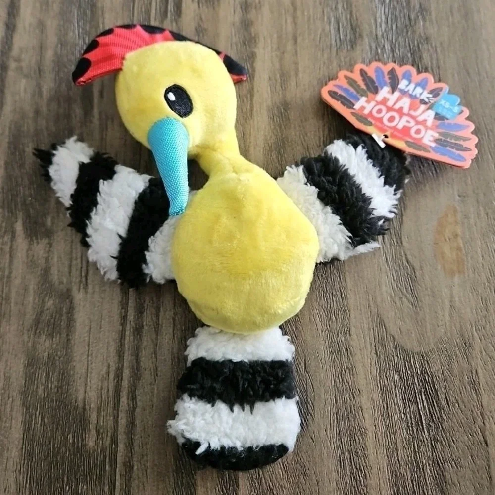 Bark Box Haja Hoopoe Dog Toy Madagascar Unleashed Animal Squeak Crinkle XS-S NWT